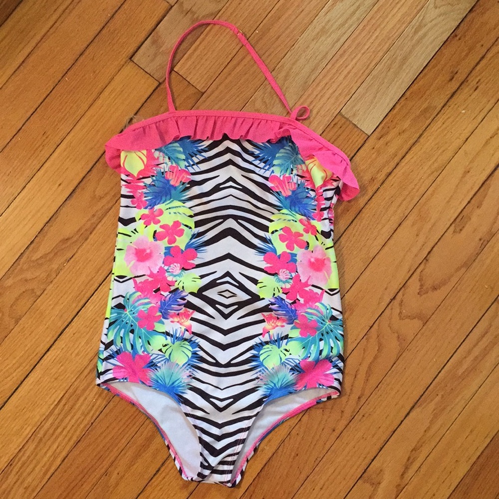 One Piece Aloha zebra print Swimsuit